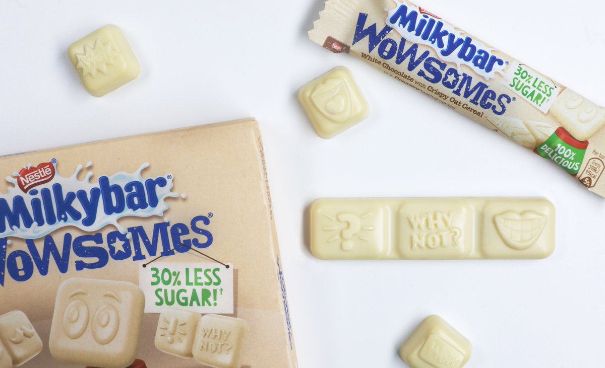 With the help #StructuredSugar, Milkybar #Wowsomes have 30% less sugar than similar chocolate products and contains no artificial sweeteners, preservatives, colours or flavourings:
bddy.me/2wapCDA 

Have you tried them yet? 😋