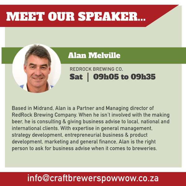 BeerExAfrica's tweet photo. Meet Alan Melville from RedRock Brewing in Midrand, Gauteng. 🎉👏 We love this rock legend Brewery! 👊 Alan will be at the #CBP18 chatting to us about the state of the industry, a highly fascinating and important topic, so don't miss this one! https://t.co/Jo93qC1xgV