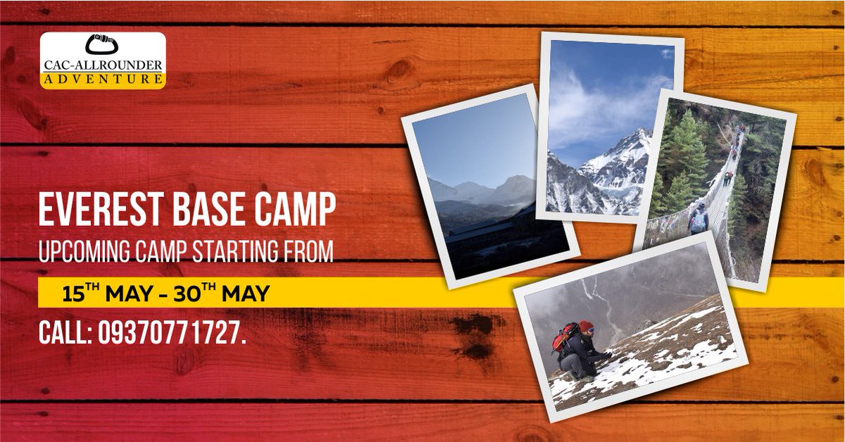 AllrounderCAC's tweet photo. DARE OR DIE: This is the best time to register the life-changing Everest Base Camp trek. If you have it in you, don't miss out on the absolute travel goal!
Call: 093707 71727.
Know more: https://t.co/zw2zIeEg71
#EverestBaseCamp #Everest #Camp #SummerCamp https://t.co/hD7zUZ29Kl