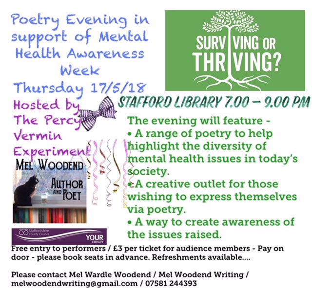StaffsLibraries's tweet photo. Poetry really is great for your mental health so at #StaffordLibrary we are having an evening of poetry in support of #MentalHealthAwarenessWeek https://t.co/vZlsfyBYTz