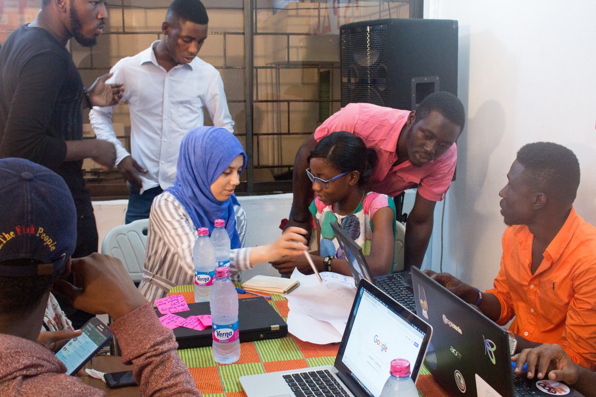 iSpaceGh's tweet photo. It's Day 2 of #Hackathon 2018 @iSpaceGh. Yesterday's programme session was to task participants to pitch their ideas on how to solve Gender-Based-Violence with technology.
#Hackathon18
#GenderBasedViolence
#SocialImpact
#SocialGood
#iSpaceGH
#Tech https://t.co/jVp1IUKEBa