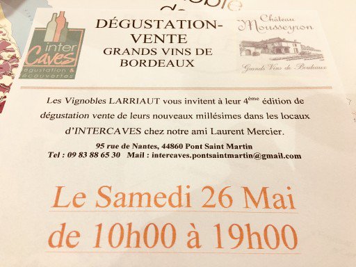 PsmIntercaves's tweet photo. FAITES LE PLEIN DE BONNE HUMEUR ! - https://t.co/5Xs7ezBTEC
-15% SUR UNE SELECTIONS DE BOUTEILLES
2 SOIREES DEGUSTATIONS GRATUITES https://t.co/E4MF4pt1Fa