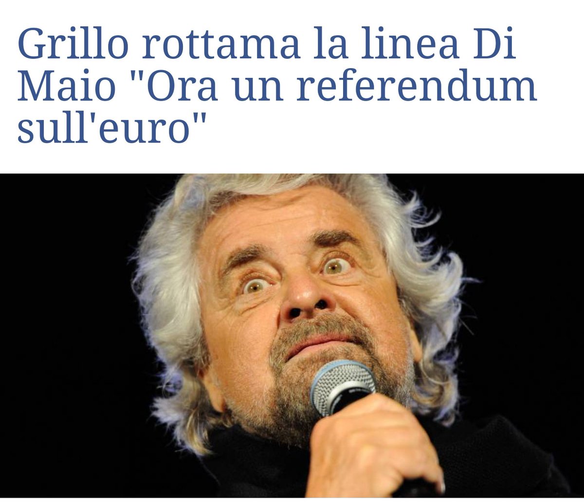 Risultati immagini per Grillo ha rispolverato la sua idea di un referendum sullâeuro