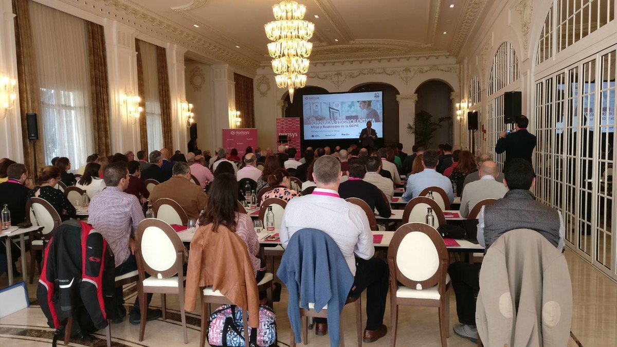 nunsys's tweet photo. Exitazo de asistencia en el evento sobre #GDPR que organizamos desde @NUNSYS y la @cemmalaga. #GDPRMalagaNunsys https://t.co/1Vo9By37sG