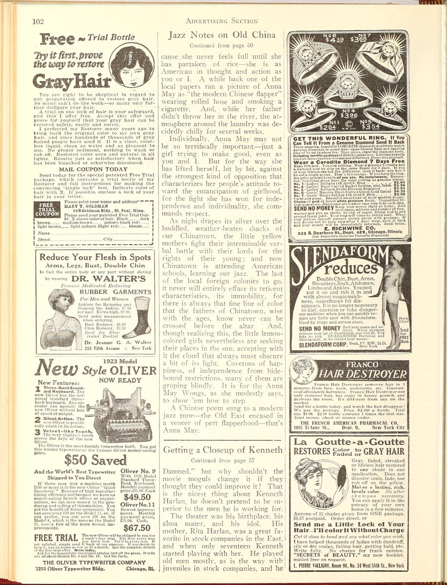 1923 Jazz notes on old China early #AnnaMayWong 18 years old and starting her star rising in #Hollywood