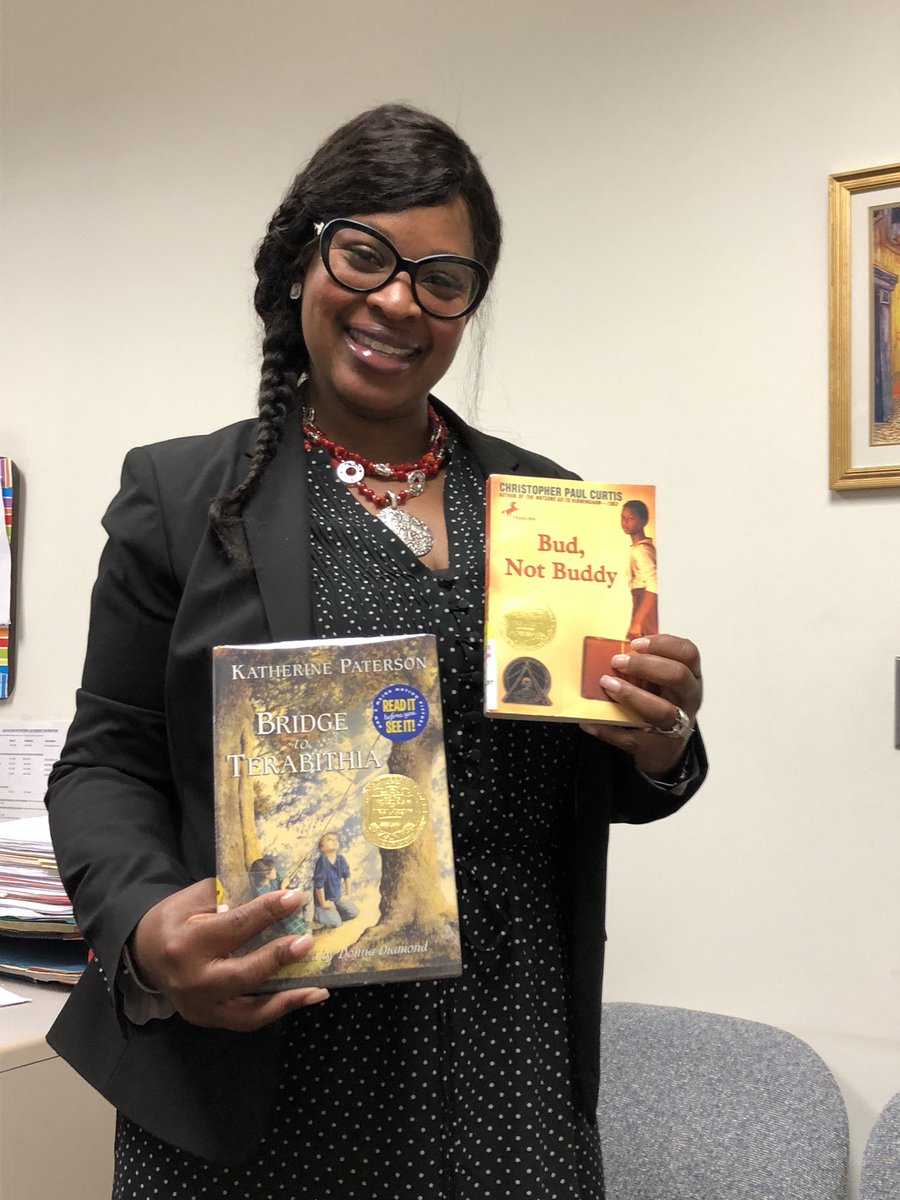 DTCCGeorgeEd's tweet photo. Continuing to share our favorite children's books! Ms. Germaine's favorites: Bridge to Terabithia by Katherine Patterson &amp; Bud, Not Buddy by Christopher Paul Curtis. Children's Book Week is over but you can continue to enjoy our favorites and more by stopping by the library!! https://t.co/WwnhmQQdIq