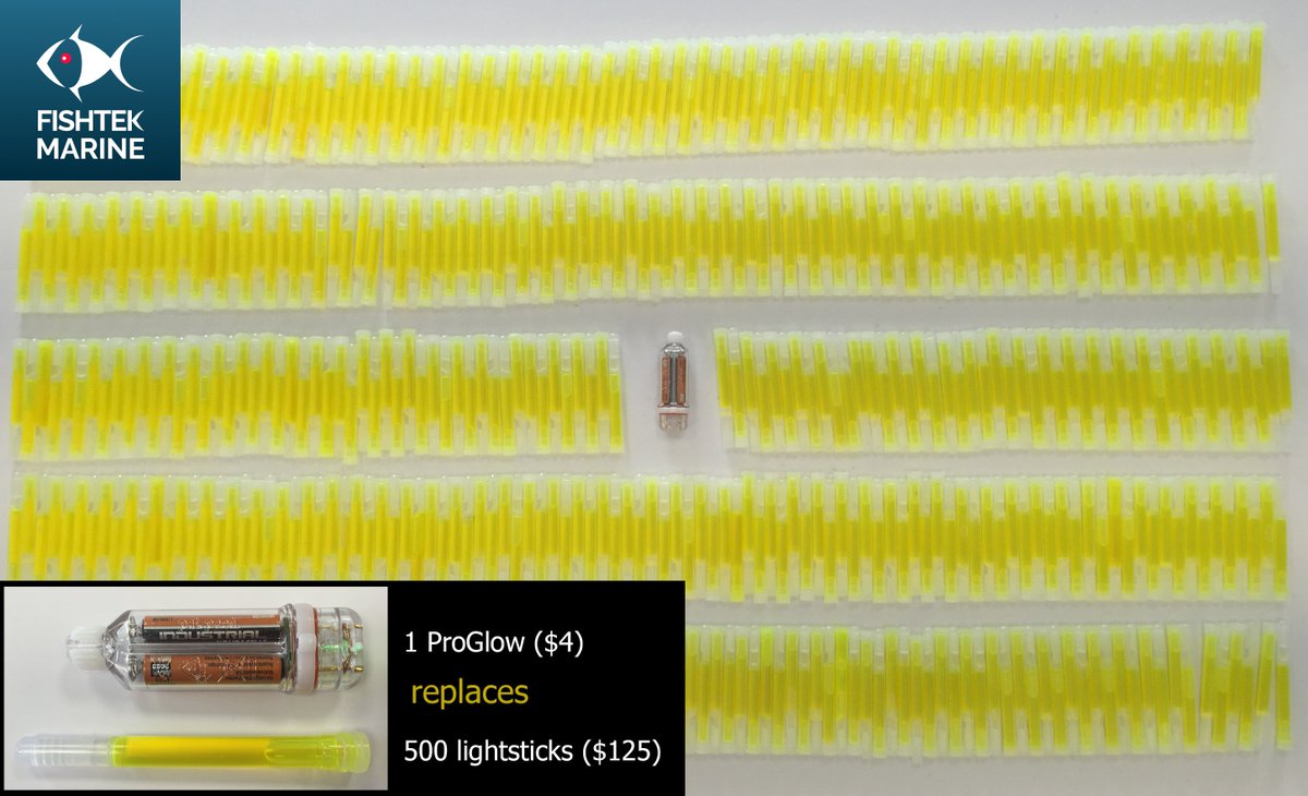 FishtekMarine's tweet photo. If #CommercialFisheries used #ProGlow lures instead of #SingleUse chemical lightsticks => prevent 7000t/yr #PlasticPollution entering #OurOcean & reduce harmful ingestion by #seabirds & #MarineLife. Cost efficient & NO REDUCTION IN CATCH RATE! Check us out https://t.co/dvgWqLC93Y https://t.co/8aFzabMgBh