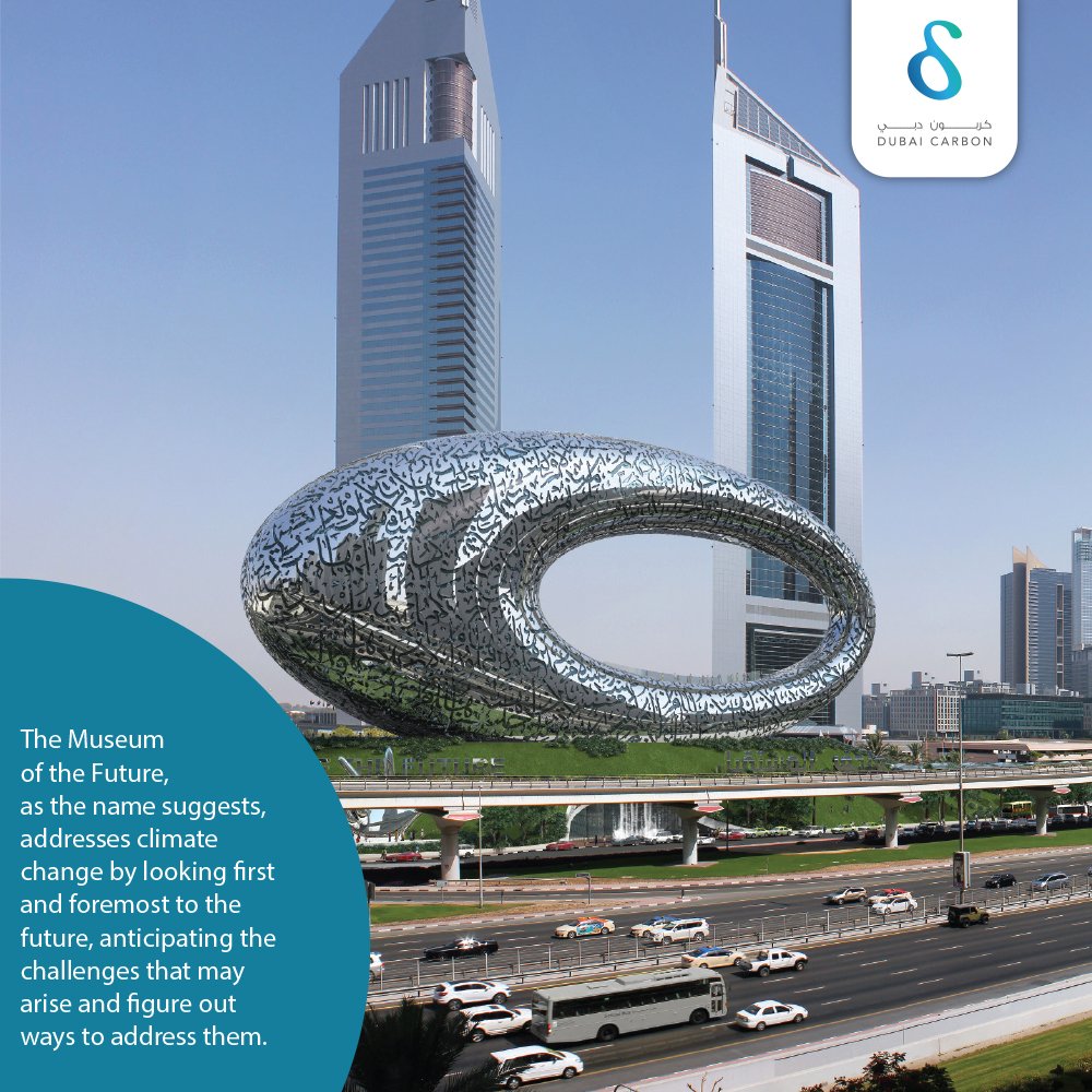 DubaiCarbon's tweet photo. The Museum of the Future addresses climate change by keeping an eye on the future, anticipating the challenges that may arise, and figure out ways to address them.

#GER18 #Sustainability #ClimateChange #GreenEconomy https://t.co/Ge2a8Ne33o