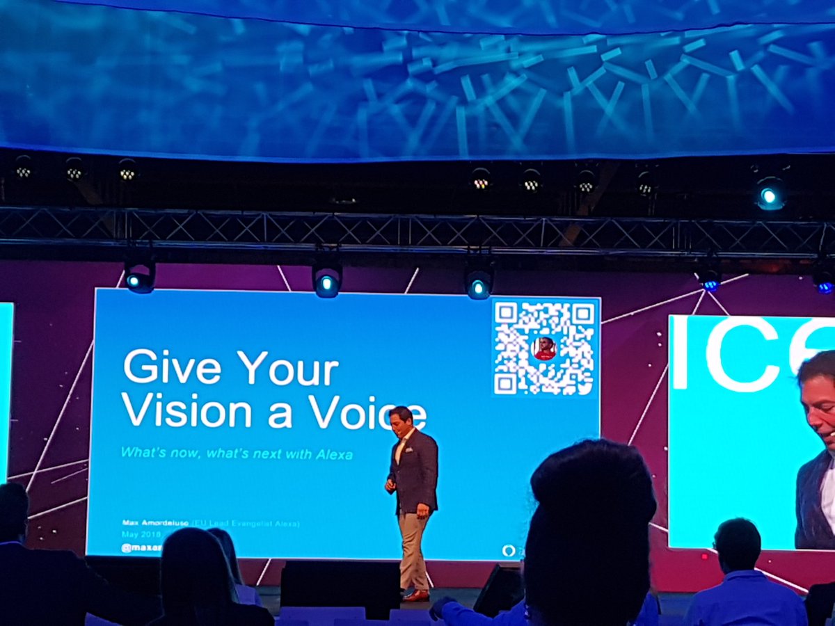 MDesenfans's tweet image. &apos;Give your vision a voice&apos; with @maxamorde from #AmazonAlexa.
 #ArchSummit #AS18 #Luxembourg