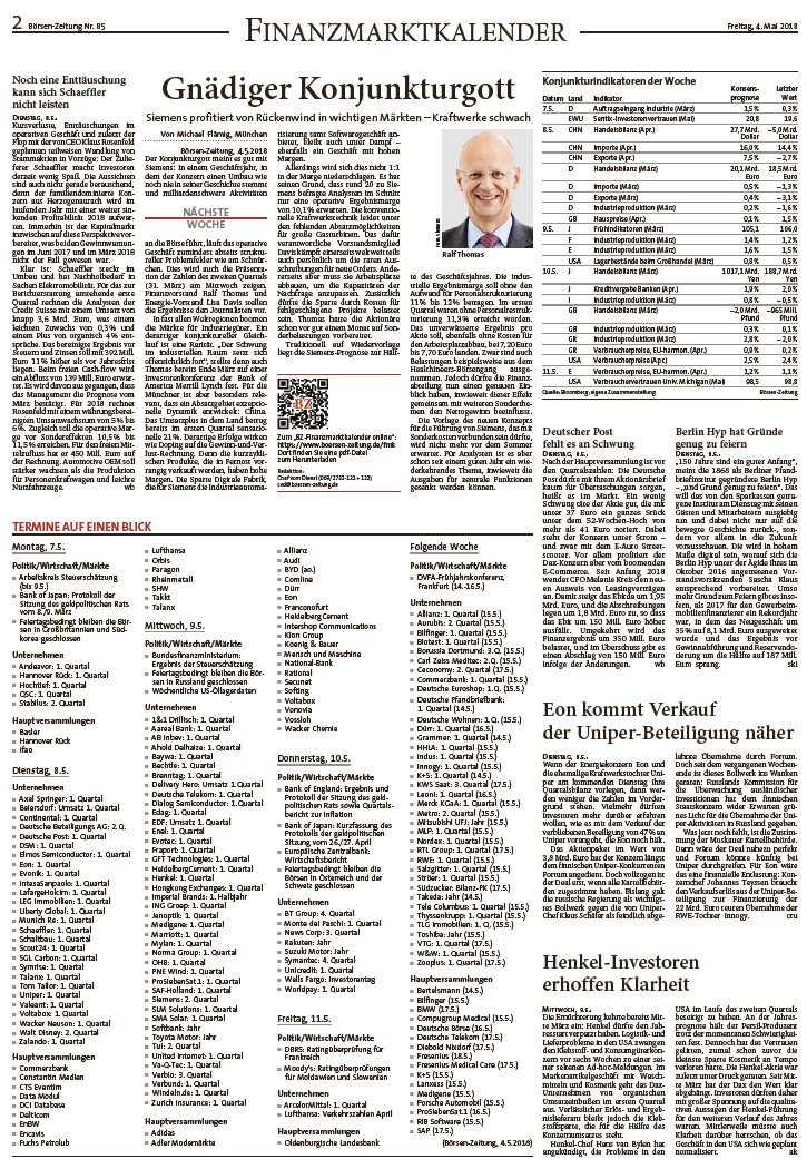 boersenzeitung's tweet photo. Der #Finanzmarktkalender mit den Terminen der anstehenden Woche (mit PDF-Download)
#FMK
#Siemens
#Eon
#Henkel
#DeutschePost
#BerlinHyp
#Schaeffler
#Konjunktur
https://t.co/J6EPdLsA59 https://t.co/R8t4Alidgd