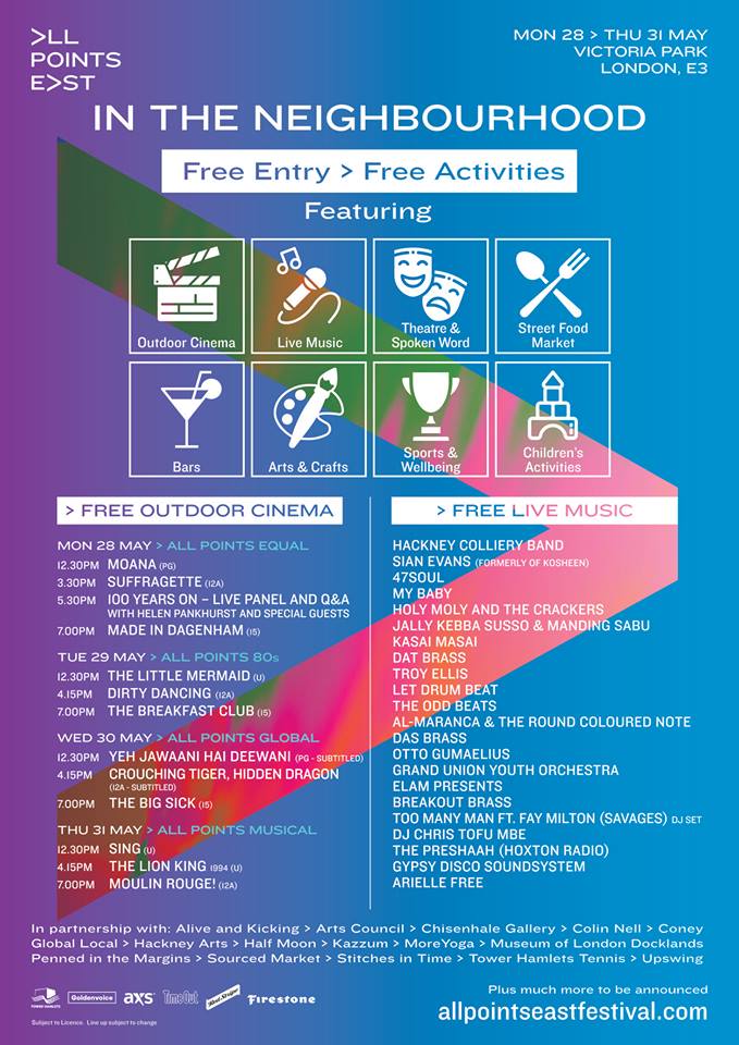 allpointseastuk's tweet image. FREE CINEMA LISTINGS + FREE LIVE MUSIC ❯ In the Neighbourhood
Mon 28 - Thurs 31 May

Hugely excited to unveil the line up of films for our free outdoor cinema   screenings and the incredible list of musical guests joining us at In The   Neighbourhood!