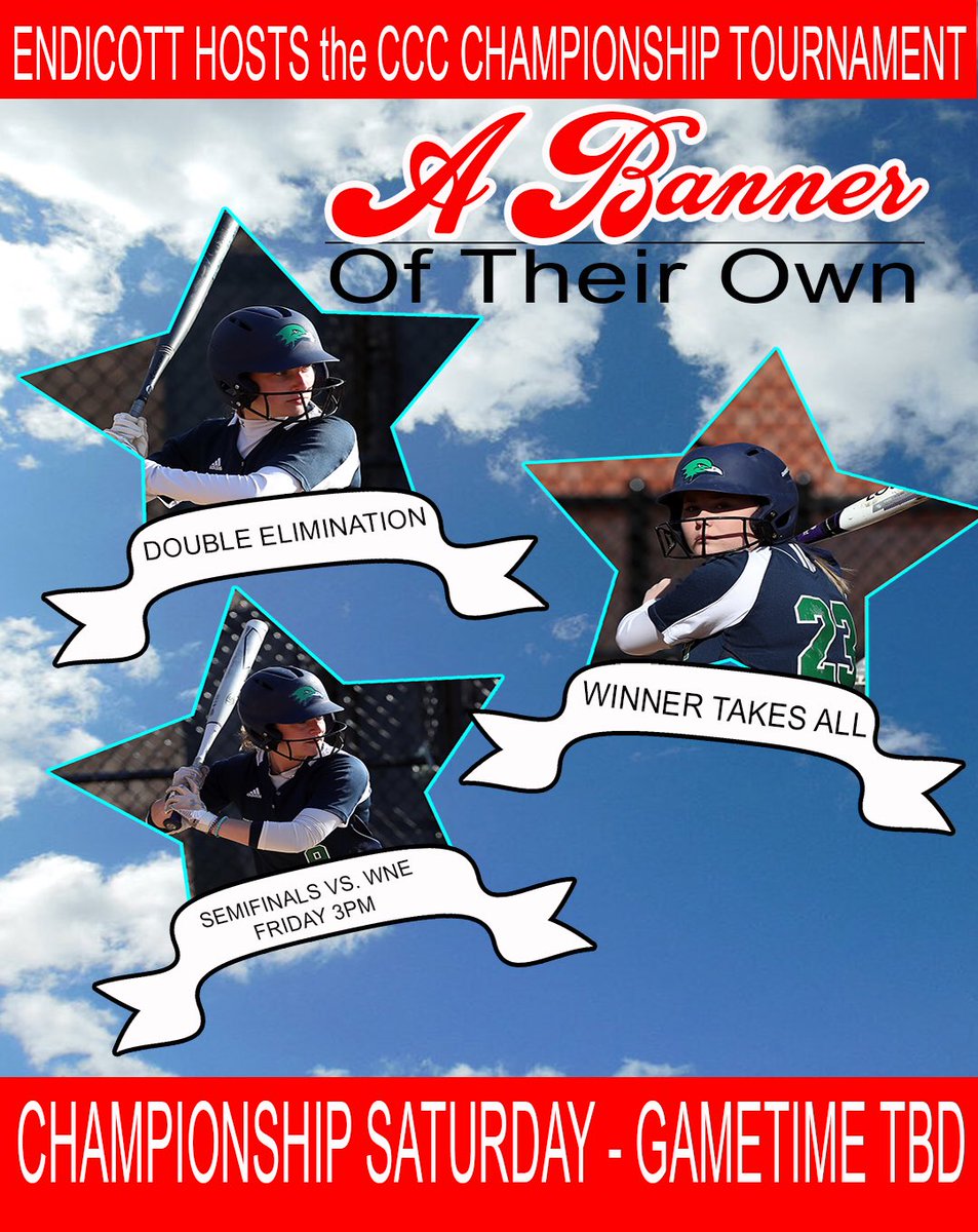 CCC Softball Playoffs start today! 3pm vs WNE . Double Elimination play so back at it tomorrow at 11am to send someone packing. #gogulls