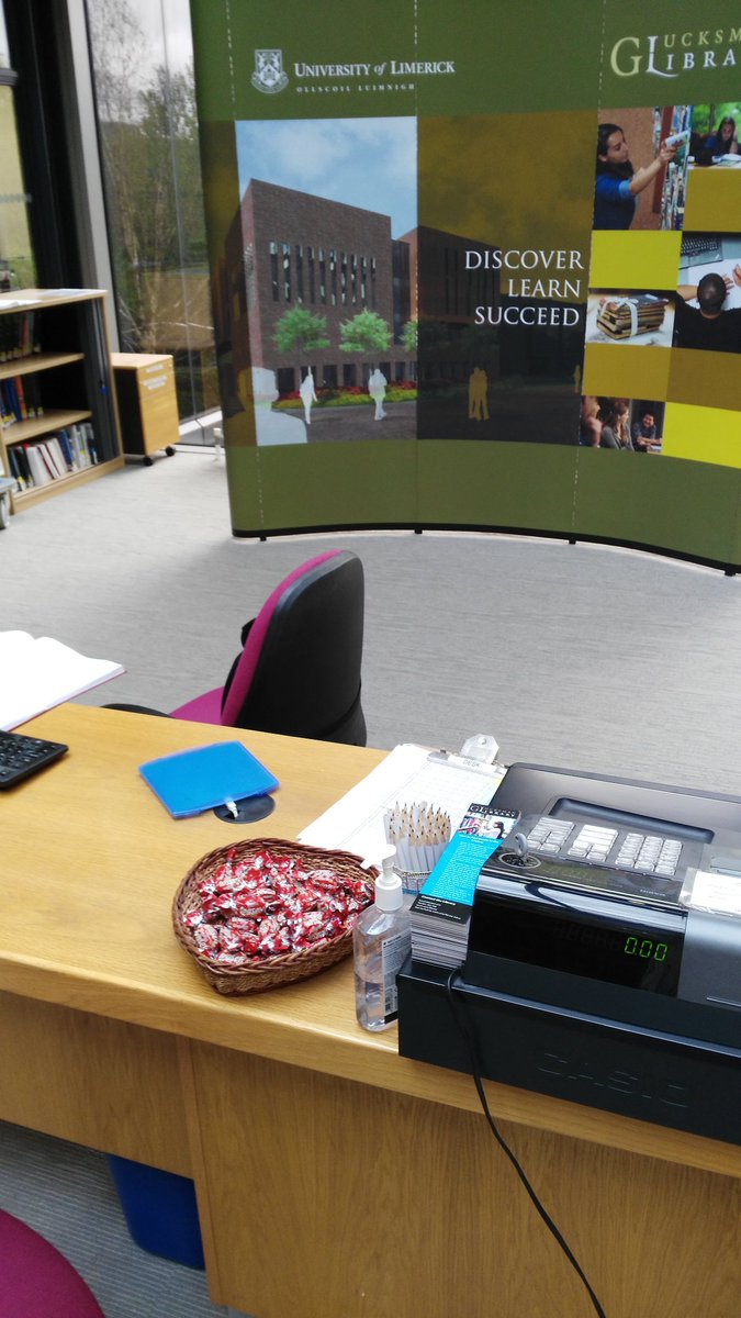 ULLibrary's tweet photo. If you are in need of a study break, we have topped up on treats at the Information Desk. When you get to the end of the current section you are working on, pop down and reward yourself. #StudyAtUL #Exambusting #Motivation https://t.co/T3Y8yLzLPs