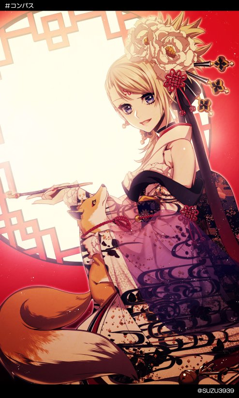 【あめとゆき】A3複製原画　和メイドキツネさんExtraEdition スパコミ新刊から1枚だけ、ネットにも公開したいと思っていた一枚が