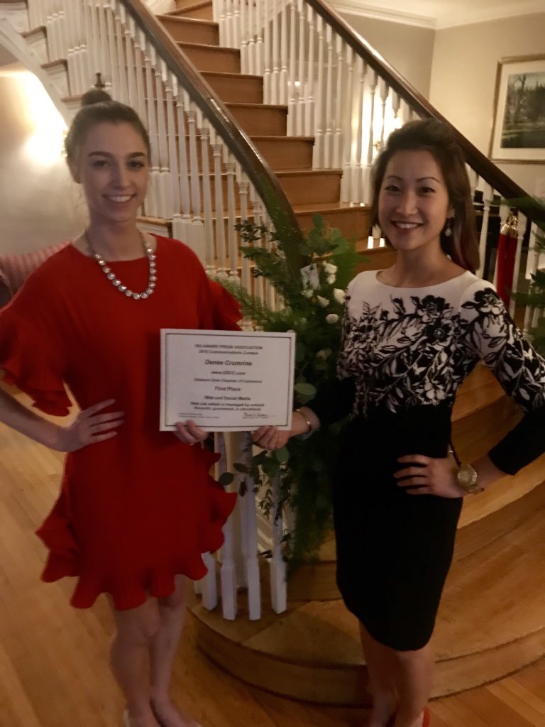 DEStateChamber's tweet photo. The State Chamber was awarded a first place honor from @DelawarePress for its website https://t.co/eI52oibN9C! A lot of time and teamwork went into its successful relaunch last summer. Congrats to all the other winners of this year’s contest! #delpress #netde https://t.co/D7AakjbNQM