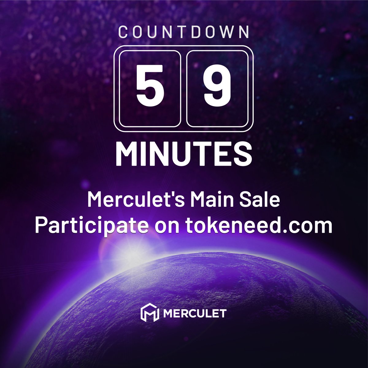 Merculet_io's tweet photo. 59 MINUTES TO GO! Keep calm and countdown! Make sure to DEPOSIT ETH in your Tokeneed wallet “DEPOSIT ADDRESS” first before the main sale start. #merculet #blockchain #MVP #token #contributionevent #mainsale #countdown https://t.co/TTt3gZUHO6