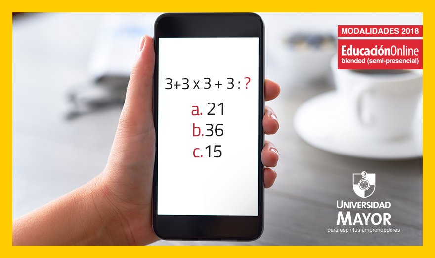 EducOnlineMayor's tweet photo. ¿Cuál de las tres opciones piensas que es la respuesta correcta a este problema matemático? Coméntanos 😉. https://t.co/P2RFtjcVR1