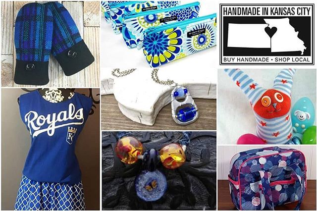 HandmadeInKC's tweet photo. It's a blue day for Handmade in KC for our weekly rainbow challenge! #blue #mittens #kcroyals #jewelry #earrings #necklace #glassbead #bag #bunny #pouch #handmade #kansascity #handmadeinkc https://t.co/cbgkJZsU7a https://t.co/yfy9ycoi74
