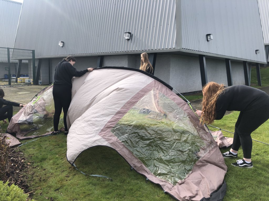 BucksburnMusic's tweet photo. Fantastic attitude from 2E1 in Wider Achievement this morning as they developed their survival skills! #tentbuilding #beargryllswho? #widerachievement https://t.co/y8gydSZ9og