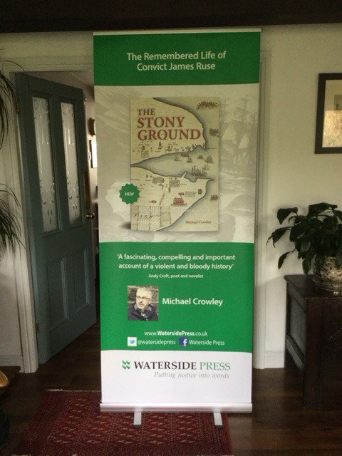 michael1crowley's tweet photo. So the publicity banner has arrived and it's impressive i must say. Just waiting on the other thing...the book. Won't be long now. #thestonyground #watersidepress https://t.co/1TEF2mqRZJ