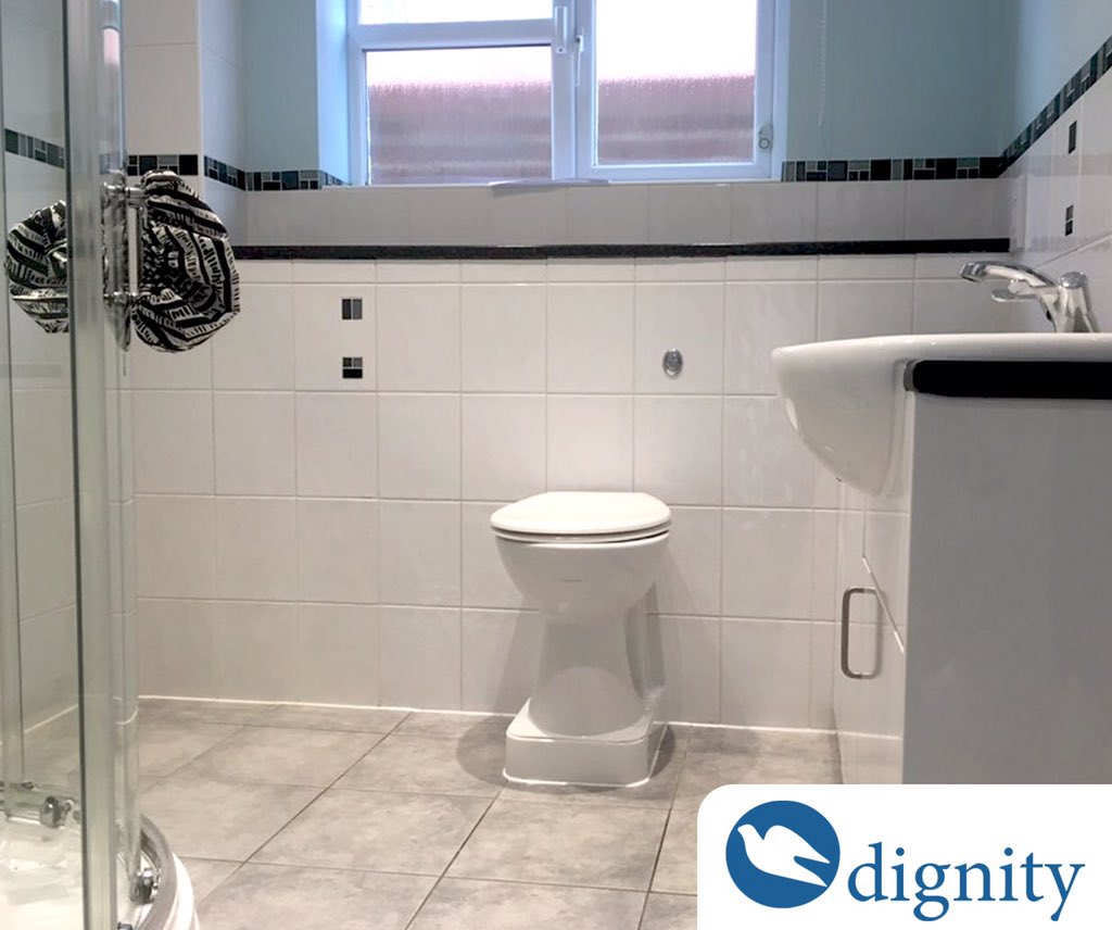 DignityLc's tweet photo. Our latest @adjustpan installation for a lovely client who dislikes the appearance of raised toilet seats and wanted a more aesthetically appealing solution for her #bathroom. #elderly #disability #adjustpan https://t.co/lZER5aeByj