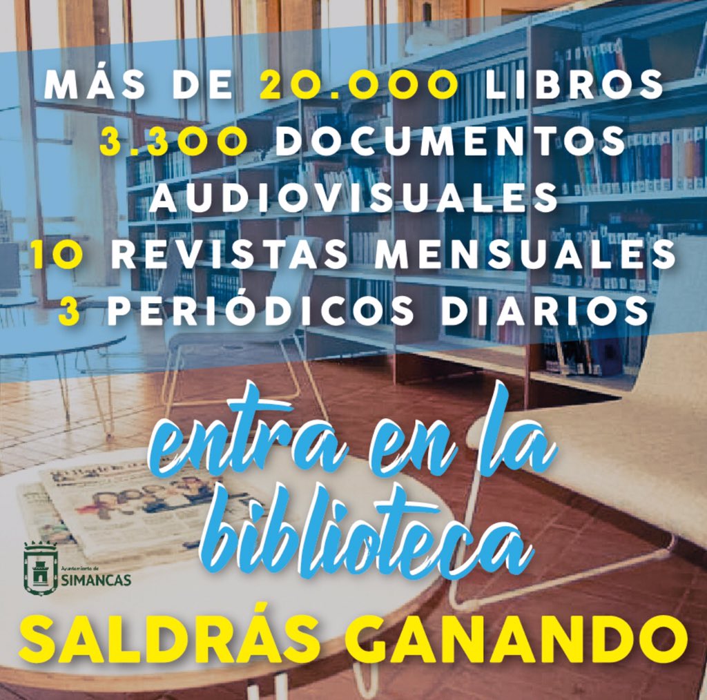 AytoSimancas's tweet photo. 📍Desde los más pequeños hasta los lectores más experimentados, la biblioteca municipal te ofrece ‼️miles de contenidos‼️para dar respuesta a todo tipo de consultas y, por supuesto, encontrar en la lectura una ventana abierta al mundo 📖🌎 
#SimancasLEE https://t.co/a1d4Qmm0Hv