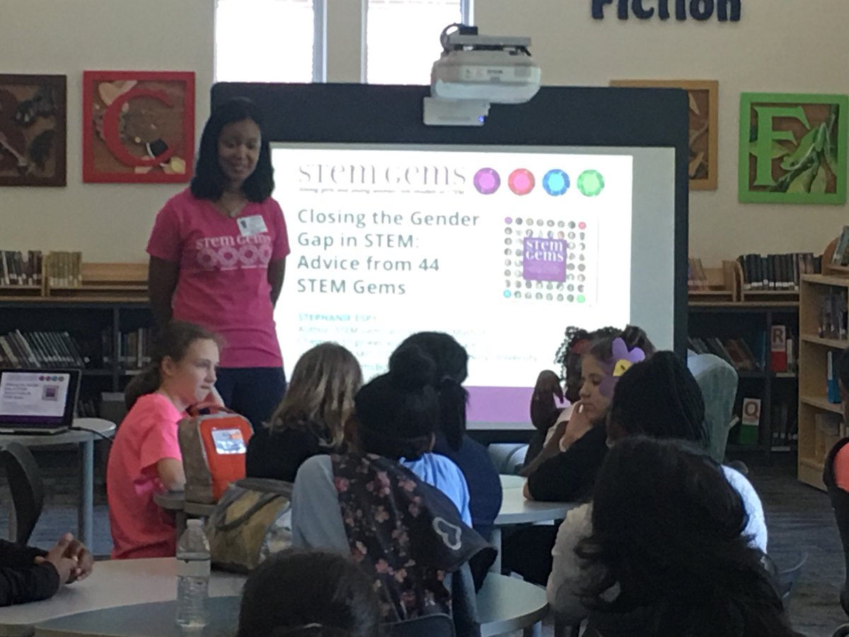 DSESMediaCenter's tweet photo. Thanks to @STEMGemsBook for being a great role model to our 5th grade girls for STEM careers for women. @PTMGL https://t.co/YT1bHUk0wM