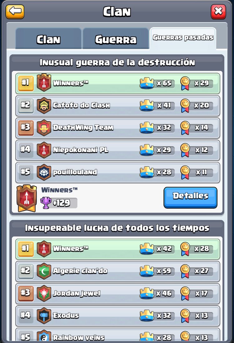 ¡Únete a Winners! Clan Top con equipo competitivo, invicto en Guerras de clanes. ¡Te esperamos!💪🏻 #WeAreWinners 🌟