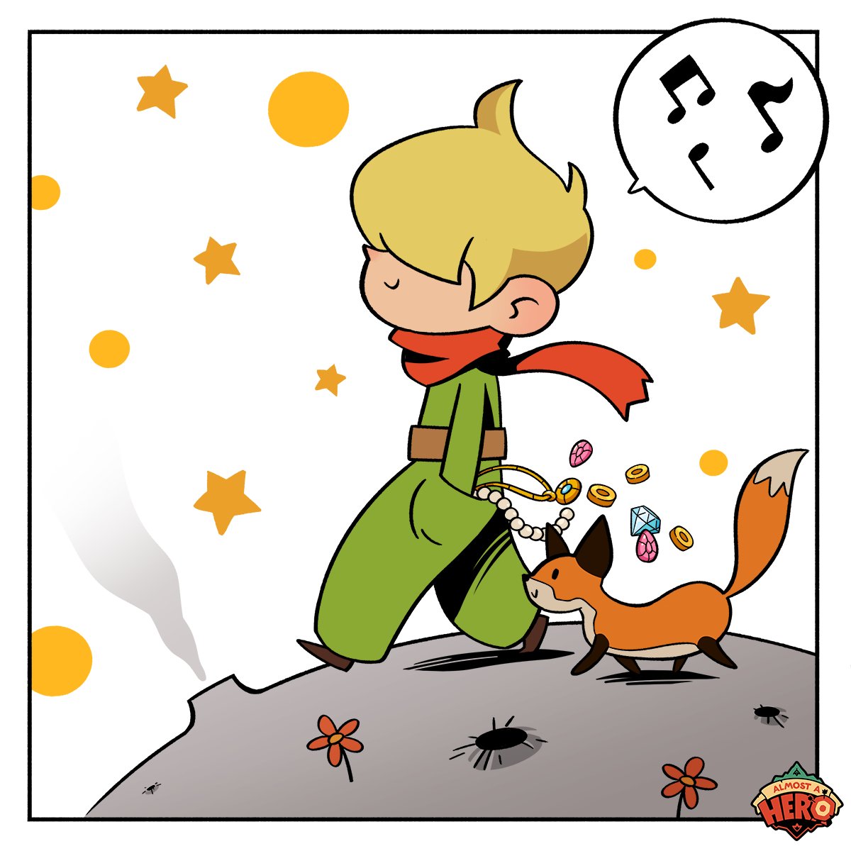 almostaherogame's tweet photo. V’s philosophy is ‘spiritual things are important, not things you can touch’. So when she nicks your purse, ignore it - it’s not important 🦊🌹 #almostfancy #indiegame #rpg https://t.co/9nHTNKmujr
