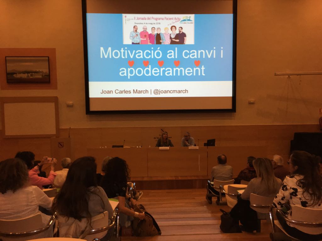Patgompic's tweet photo. La II Jornada del @pacientactiuib és una molta bona oportunitat per escoltar-les, per conèixer la seva experiència, per posar en comú vivències, per fer preguntes, per col·laborar per aconseguir entre tots una societat més saludable, amb més qualitat de vida Enhorabona #2jpactib https://t.co/gYjwvOiyUU