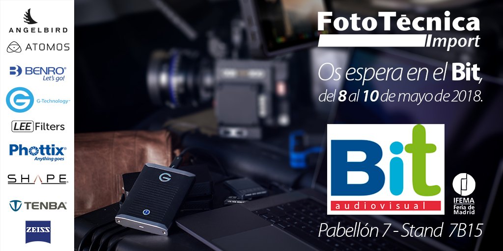 Os esperamos en BIT Audiovisual 2018.
La semana que viene, del 8 al 10 de mayo, en Madrid (Ifema).
fototecnica.com/noticias/bit-a…