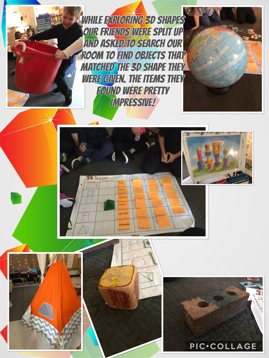 F_Garofalo1's tweet photo. Some 3D shape exploration! (These photos are over a 2/3 week period)
#Math #GatheringTime #SmallGroups #Centres #PlayBased #WorkInProgress #3DShapes #HolyFamilyTCDSB #4Frames #KinderTalk https://t.co/8nZP7zKrU8