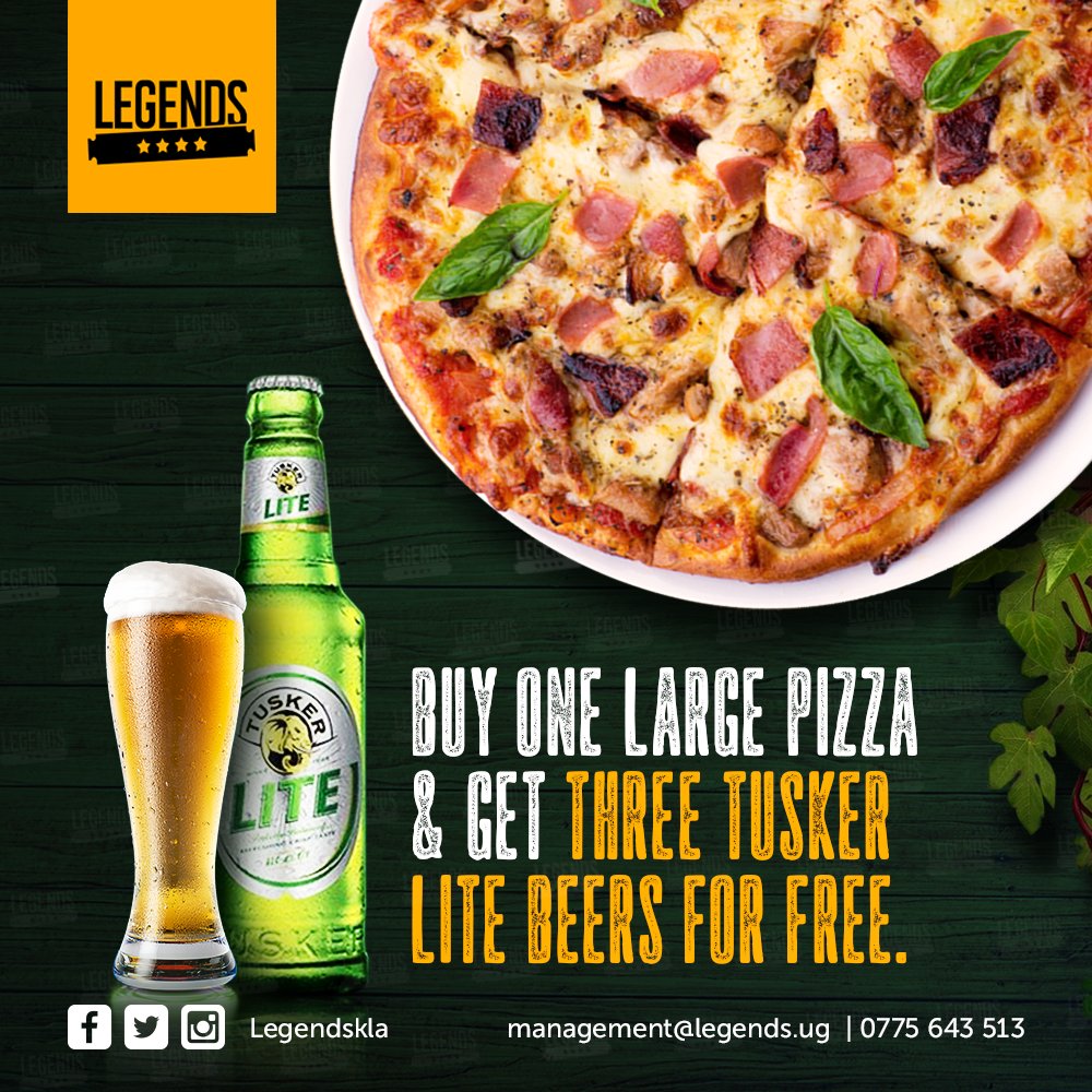 LegendsKla's tweet photo. It's official your Legends Pizza comes with Free beer... #HappyHour From 4pm - 10pm every Friday,
#TGIF and Legends will be on fire with cheese - literally! #LegendsFriday #LegendsFood https://t.co/B1Df5gPcpm