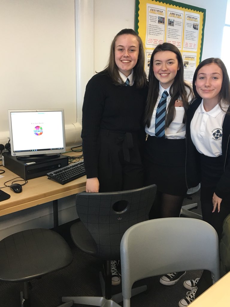 SCHSMaths's tweet photo. Mrs Murray joined Mr Burke’s ICT S2 class this morning who were completing a 26 level hacking puzzle. Involving maths and languages to solve the clues it got VERY competitive with only a few seconds separating 1st and 2nd place.  Great fun. #SCHSSE2018 https://t.co/7fLM2hd4dh