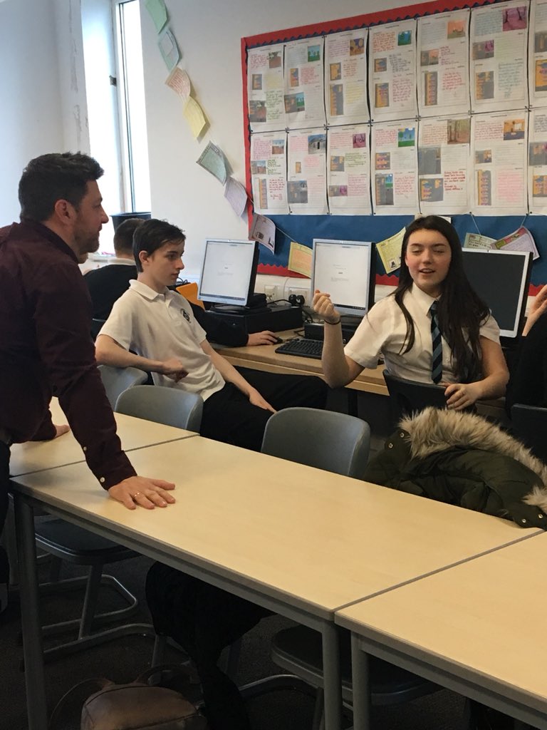 SCHSMaths's tweet photo. Mrs Murray joined Mr Burke’s ICT S2 class this morning who were completing a 26 level hacking puzzle. Involving maths and languages to solve the clues it got VERY competitive with only a few seconds separating 1st and 2nd place.  Great fun. #SCHSSE2018 https://t.co/7fLM2hd4dh