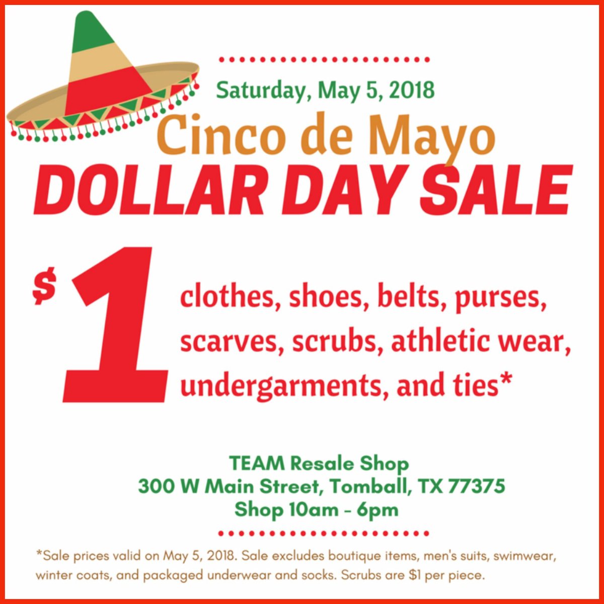 teamtomballtx's tweet image. Time to stock up for summer. Our big Dollar Day sale is tomorrow! 😎