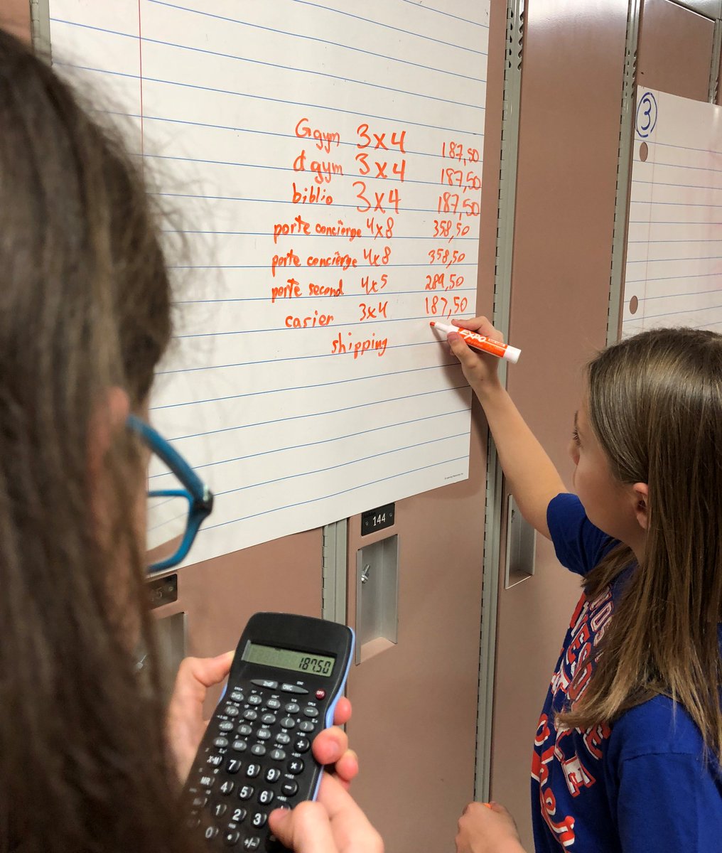 Des élèves de 6e année de l'Académie de la Seigneurie ont pris des mesures pour faire une commande de tableaux blancs. Ils devaient respecter un budget de 5 000 $ en tenant compte des frais de livraison et des taxes. Beau à voir! #collabCEPEO #ThinkingClassroom <a href="/rbelhumeur/">Renée Belhumeur</a>