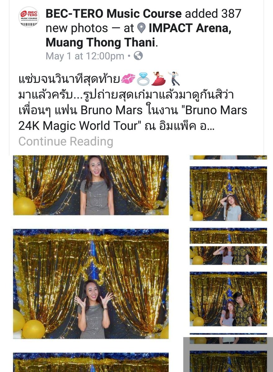 BrunoMarsTHAI's tweet photo. ไหนวันคอนใครแวะไปถ่ายรูปที่บูธของ BEC-TERO ENTERTAINMENT บ้าง ไปหารูปกันเร็ววววว
Link: https://t.co/i9kw5gGHBm

หาแอดมินเจอเจอกันไหม 😁🤫
( มี 2 อัลบั้มนะคะ ) 

#BMThai
#BrunoMarsBKK2018 
#24kMagicWorldTour
#BrunoMarsThailand https://t.co/9nsv7f8O1N