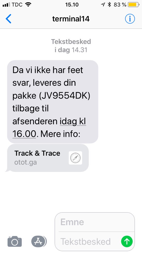 hwhj's tweet image. Det kan godt være at jeg er en bonderøv.... men jeg lader mig ikke så let narre 🙃 #spamsms