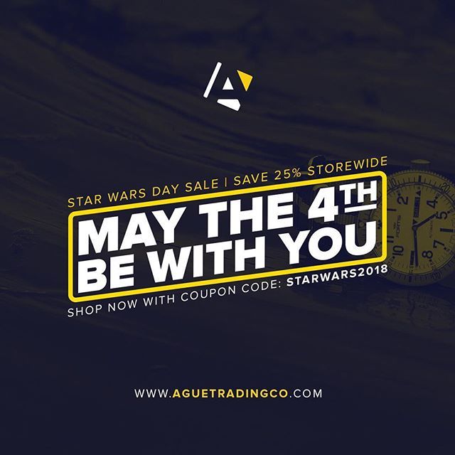 Shop now for a nice 25% discount on all our merchandise. Use coupon code: STARWARS2018
___
#aguetradingco #starwarsday #dailywatch #instawatch #nato #natofamily #natostrap #natonation #natoseason #teamiwl #iwatchleague #practicalwatch #timepiece #teamkic… bit.ly/2HTQ467