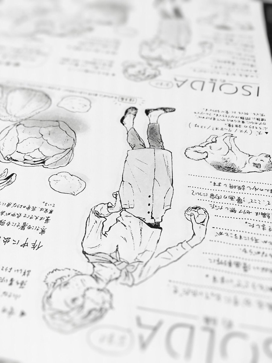 新刊に付けるペーパーを…夫に切ってもらいます… 