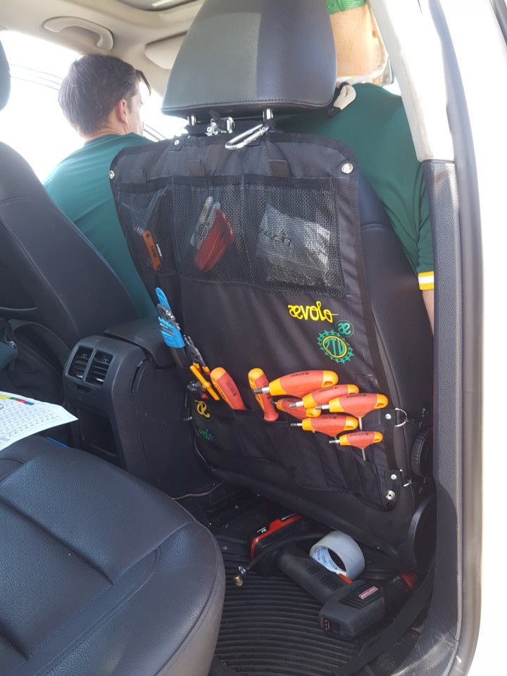 VincentMGee's tweet photo. My @7twovelo car seat tool roll V 2.0 is suuuuuuuper cool. First photo is V 1.0. Very excited about this custom project. Thanks for making this a reality Eric!! #TheGeeRoll #7TwoVelo #Tools #CarSeatToolRoll #UniorTools #WorldOfUnior #ProMechanicLife https://t.co/cowbq5noql