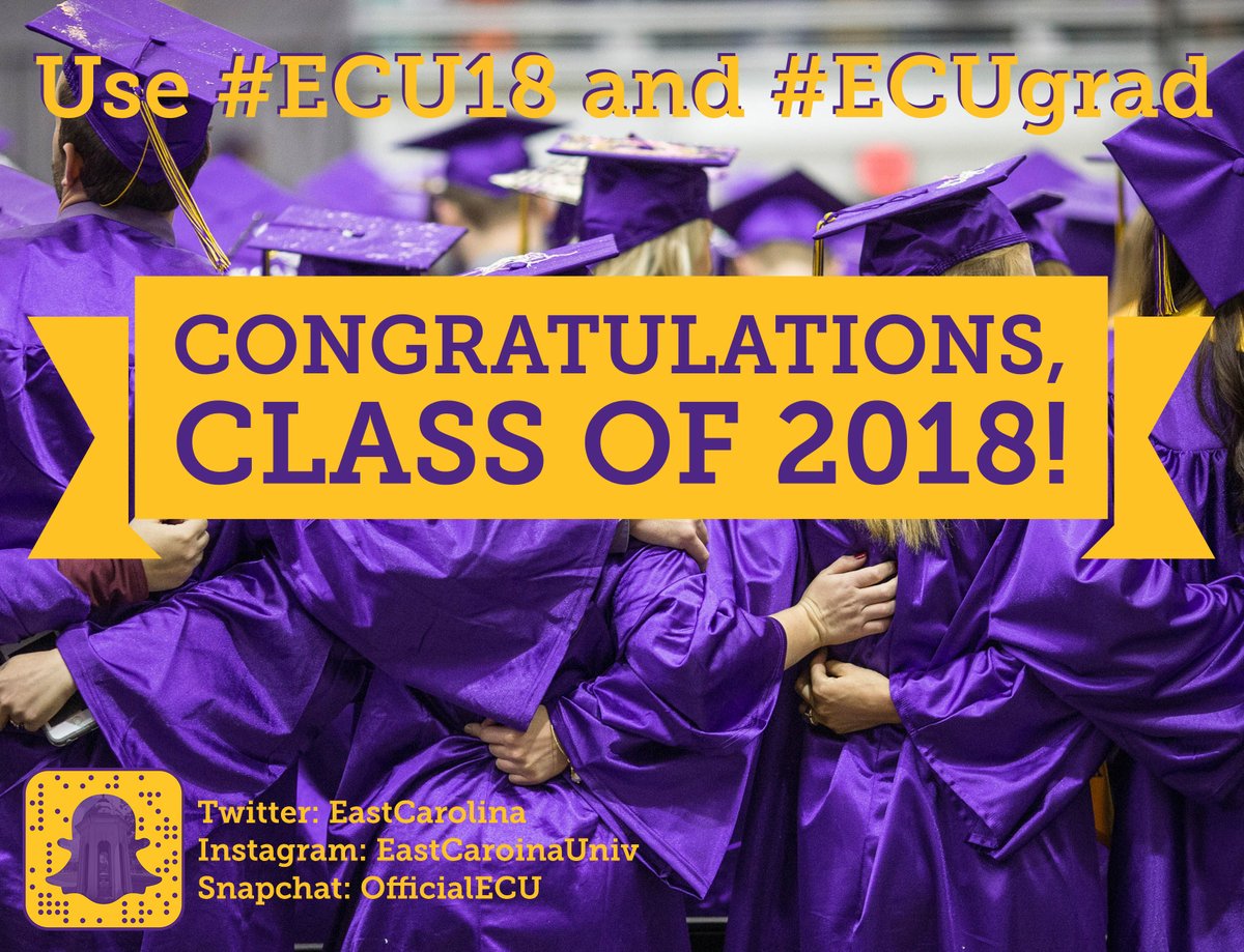 #ECU18: Make sure to use the official hashtags and look for the commencement geofilter!