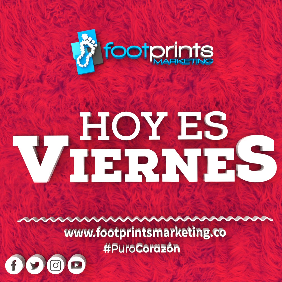 Terminemos esta pequeña semana con la mejor energía #FootprintsMarketing #PuroCorazón #EmpresaBTL #ActivacionesDeMarca #LogísticaDeEventos #MontajeDeEventos #Stands