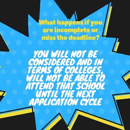 Make sure to be on time because it's very important. For more info make sure to stop by the College and Career Room in room 6-103