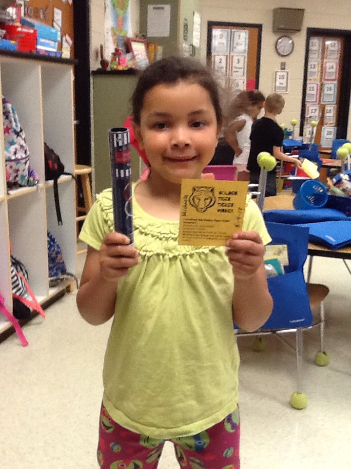 DebbieEmbry's tweet image. Michaela is our Golden Tiger Buck this week! Way to go, Michaela!🎉🎉