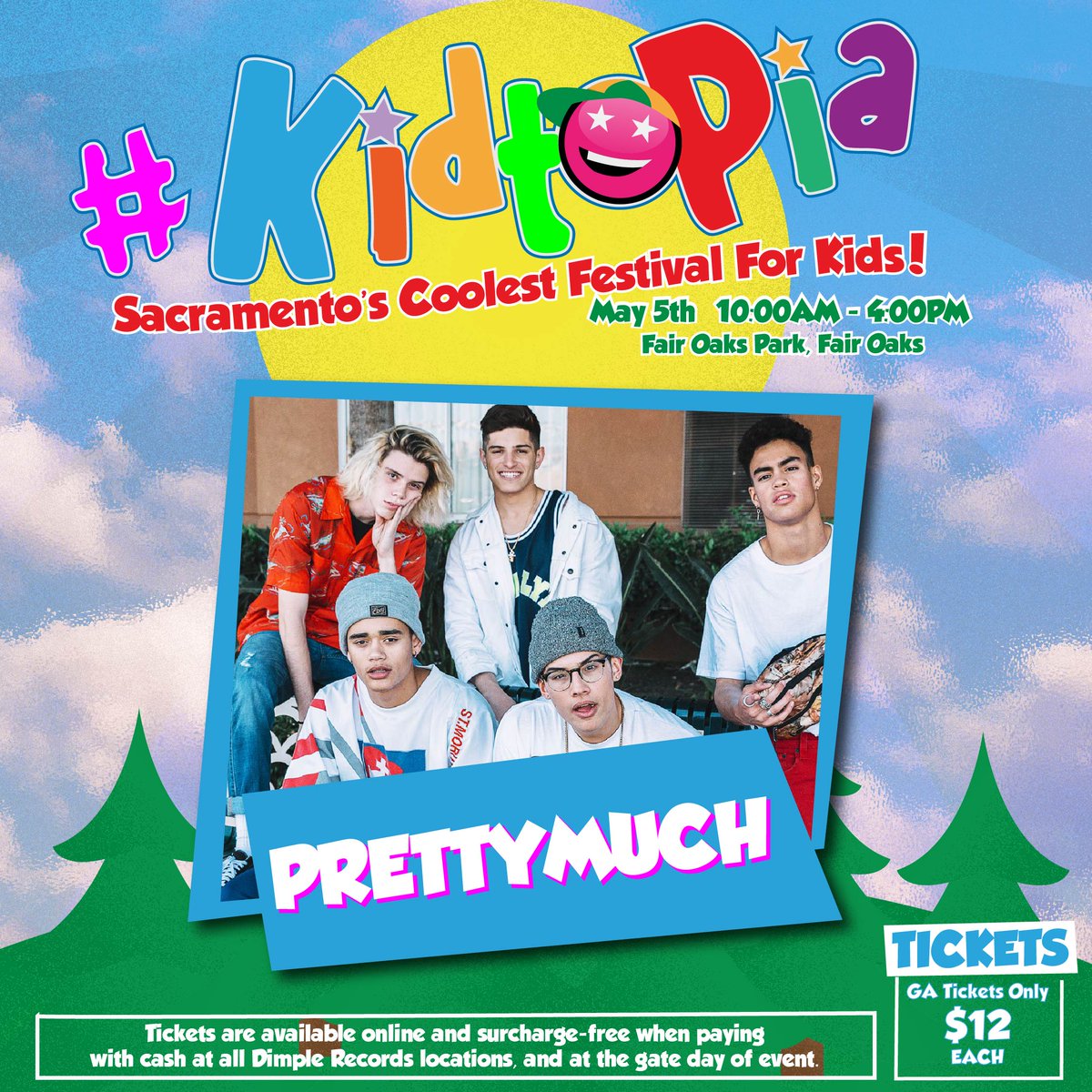 Now1005FM's tweet photo. Don't miss @PRETTYMUCH  in #concert tomorrow at #Kidtopia here in #Sacramento!  @AsherAngel , @TheMirandaMay  and @InRealLife will be there, too! Tickets are only $12 at https://t.co/usurPMGZnc, @DimpleRecords  and you can get them for $12 cash at the gate at #FairOaksPark https://t.co/i4ptErQyM9
