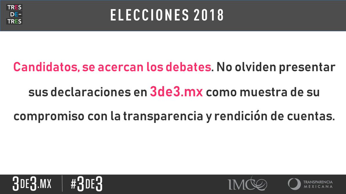 imcomx's tweet photo. El 7 de mayo participarán los aspirantes a la alcaldía de #Saltillo con sus propuestas en los #DebatesMX. Ninguno de los 6 candidatos @manolojim @omohamar @CarlosOrtaC @armando_prado @TomyVivess y Juan C. Cervantes ha presentado sus #3de3 https://t.co/o4aBDsJmN7 @DCiudadanosMX https://t.co/tIXlaf6oNV