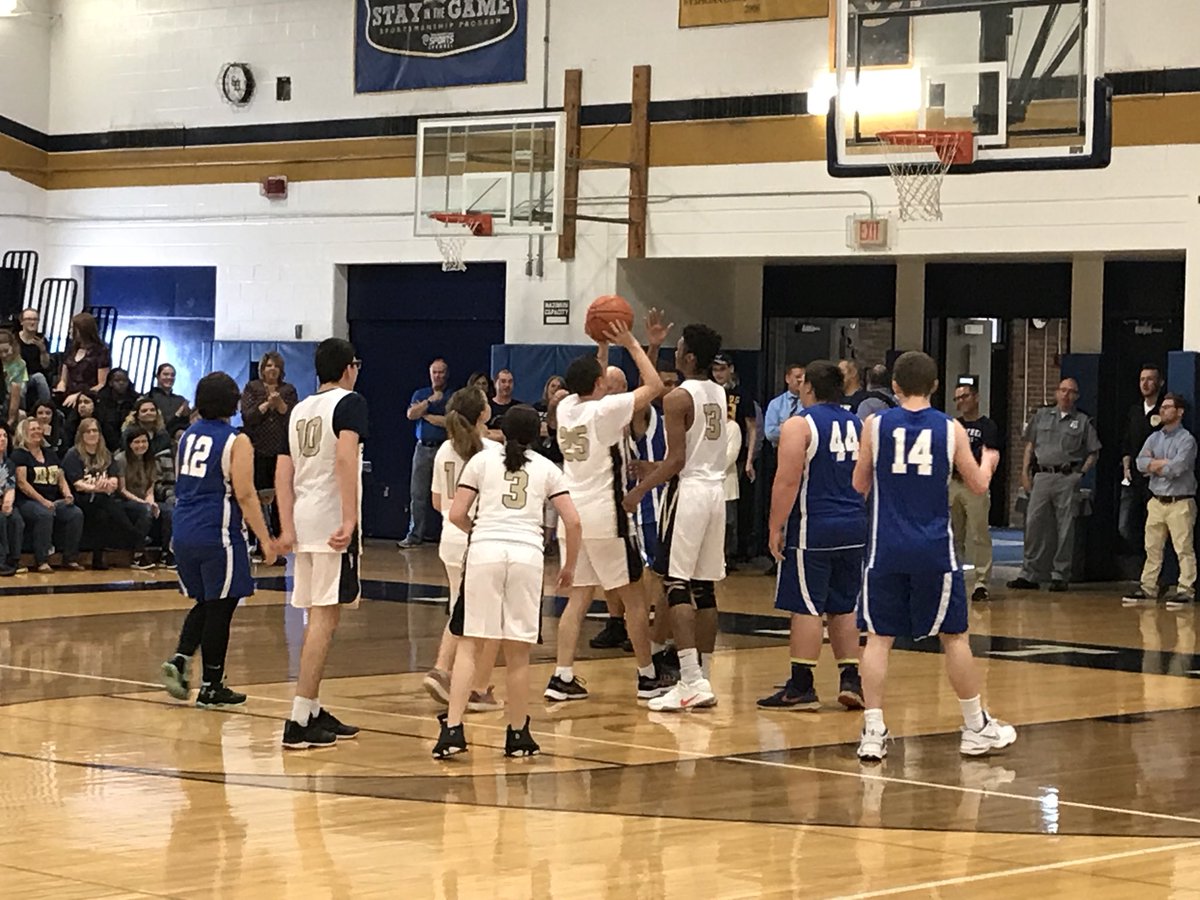Section6USBBall's tweet photo. Sweet Home Panthers hosting the first Section VI afternoon assembly Unified Basketball Game over 1,100 in the stands What a great game by both teams https://t.co/CdS374MEXF