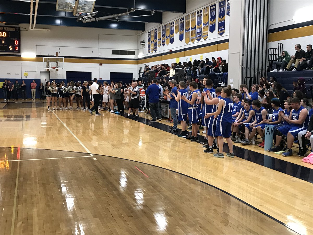 Section6USBBall's tweet photo. Sweet Home Panthers hosting the first Section VI afternoon assembly Unified Basketball Game over 1,100 in the stands What a great game by both teams https://t.co/CdS374MEXF